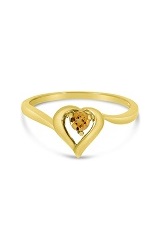captivating round citrine gemstone yellow gold birthstone baby ring